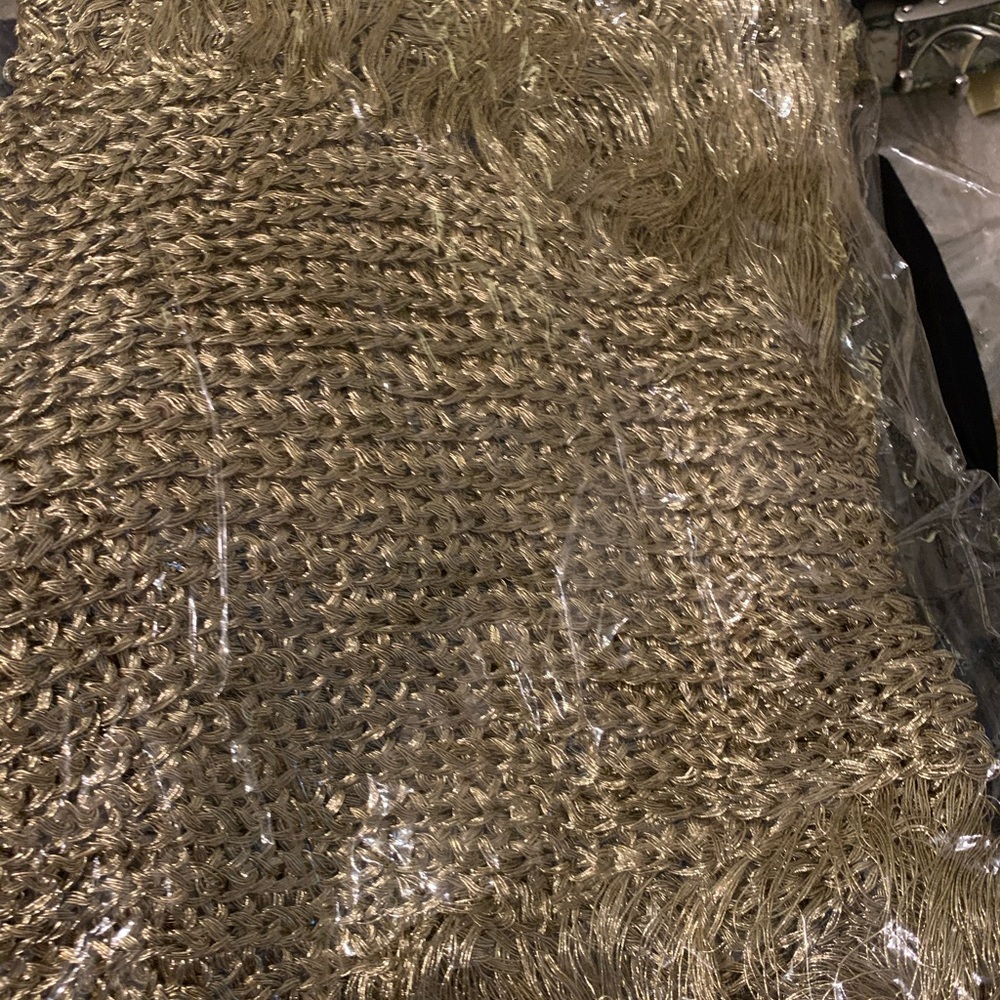 Gold Mini Dress. Fringe at hemline. GIFTED